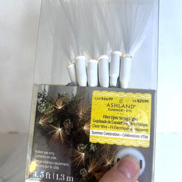 2 Pack NEW Ashland Fiber Optic String Lights Warm White 4.5FT-10 Lights EACH - Picture 9 of 9